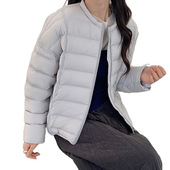 Kurze Damen-Daunenjacke, leicht, lockerer Schnitt