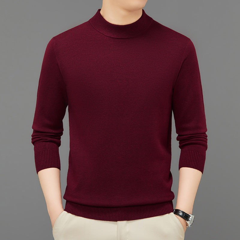 Herren-Strickpullover, Stehkragen, atmungsaktiv