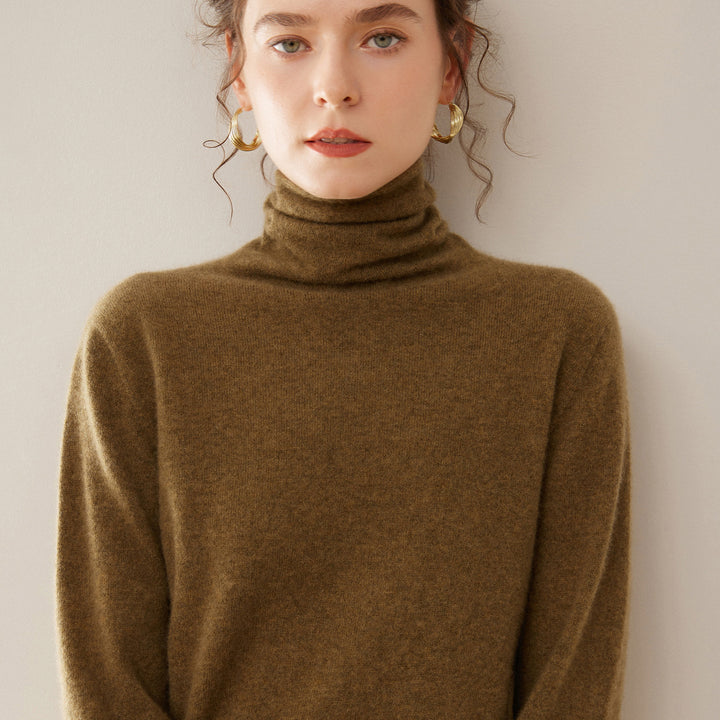 Weicher Kaschmir-Pullover mit Stehkragen