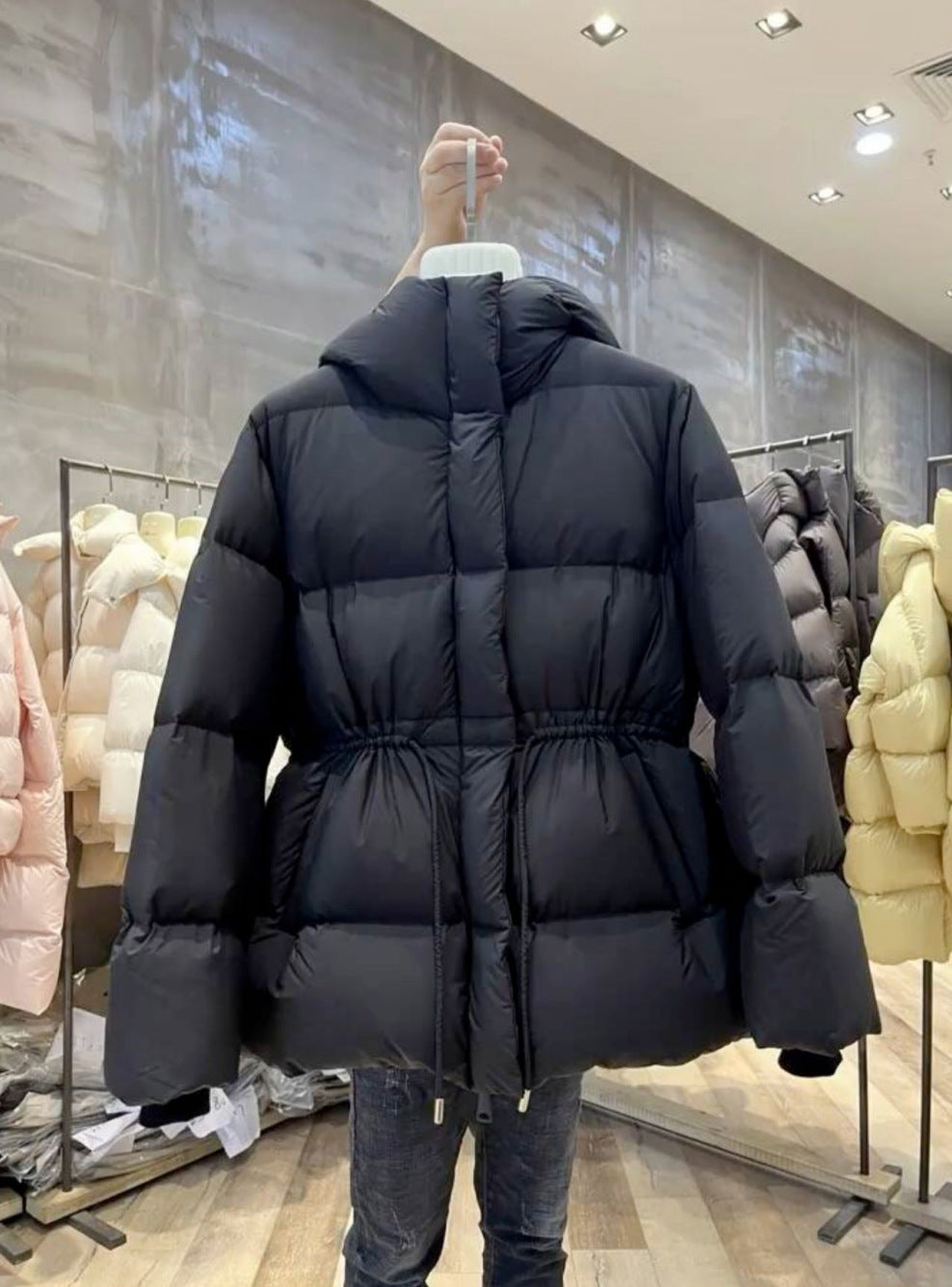 Damen-Winterjacke, tailliert, warm und elegant