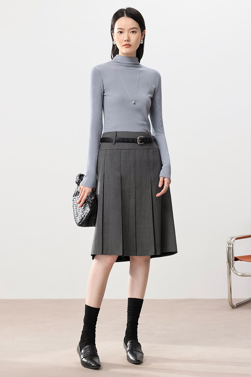 Damen Strick-Unterziehshirt, gefüttert, verschiedene Kragen