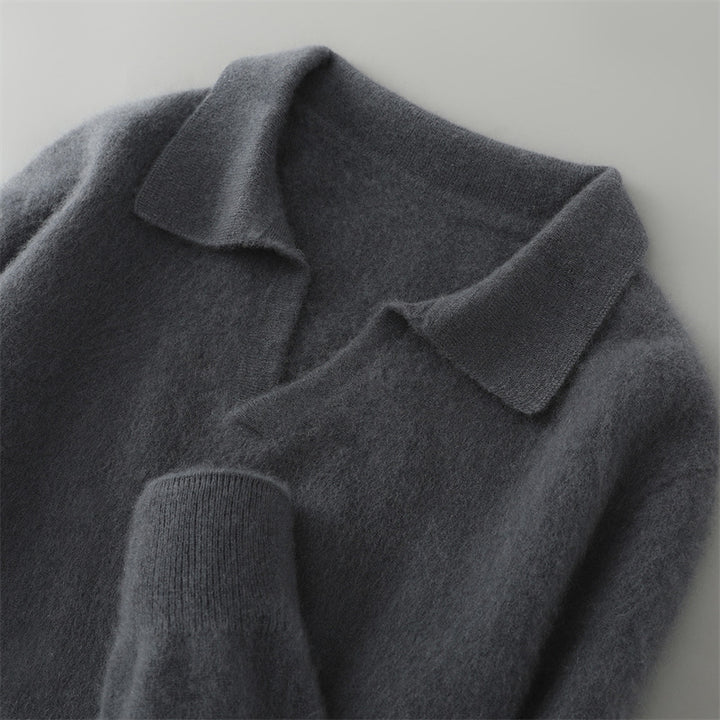 Herren-Wollpullover mit Kragen, Business-Casual