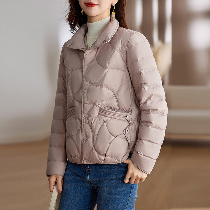 Kurze Damen-Daunenjacke, leicht, modisch