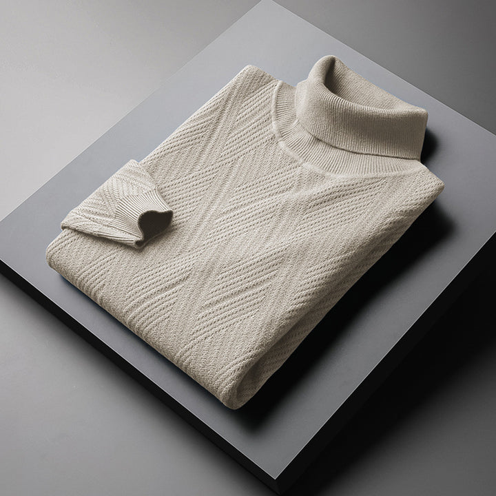 Herren-Rollkragenpullover, gefüttert, warm