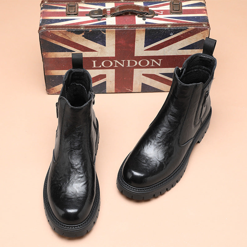 Moderne Herren-Stiefeletten mit Plateausohle