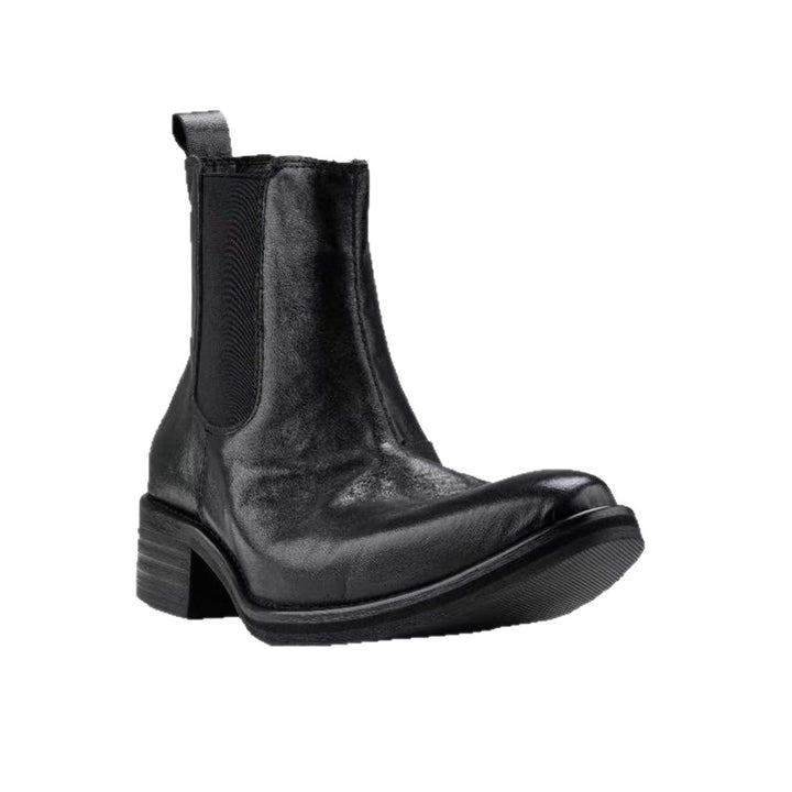 Elegante Herren-Lederstiefel mit Keilabsatz