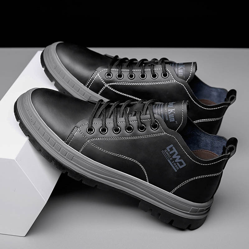 Herren-Chelsea-Stiefel aus Leder, rutschfest, flacher Absatz