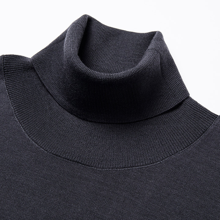 Herren-Wollpullover, 100% Wolle, Rollkragen, maschinenwaschbar