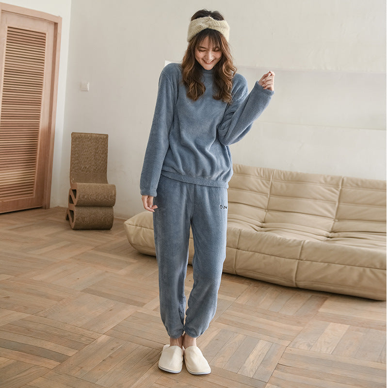 Damen-Schlafanzug aus Korallenfleece, warm, lockere Passform