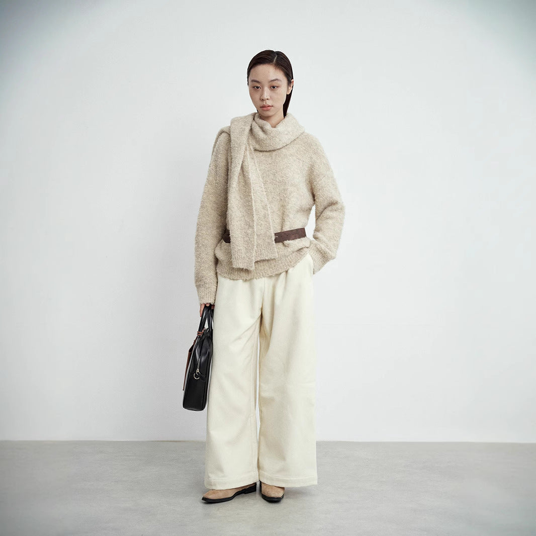 Gefütterte Damen-Cordhose mit geradem Bein
