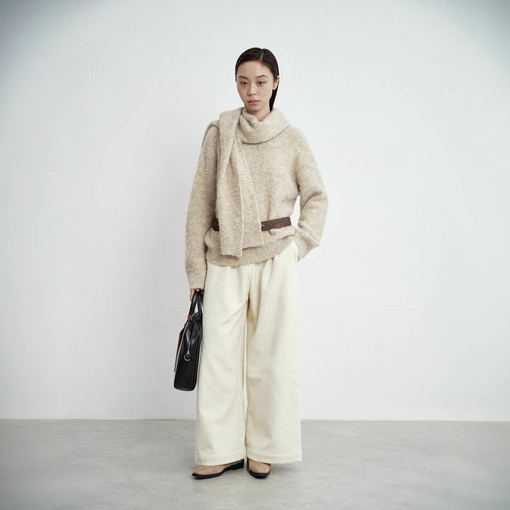Gefütterte Damen-Cordhose mit geradem Bein