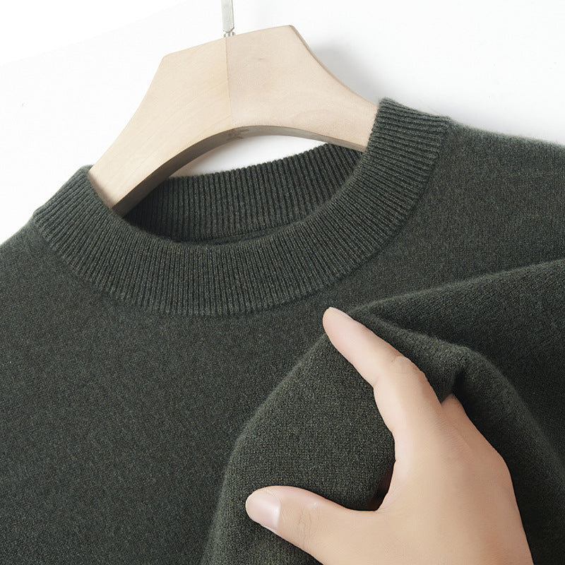 Herren-Kaschmirpullover, einfarbig, wärmend