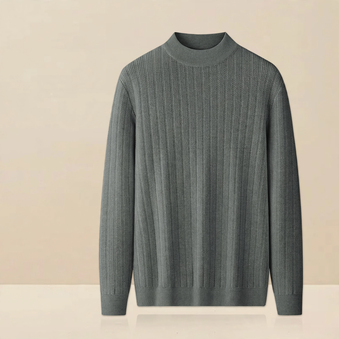 Herren-Strickpullover mit Stehkragen