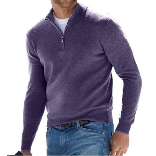 Herren-Langarm-Kaschmirpullover, schlichtes Design