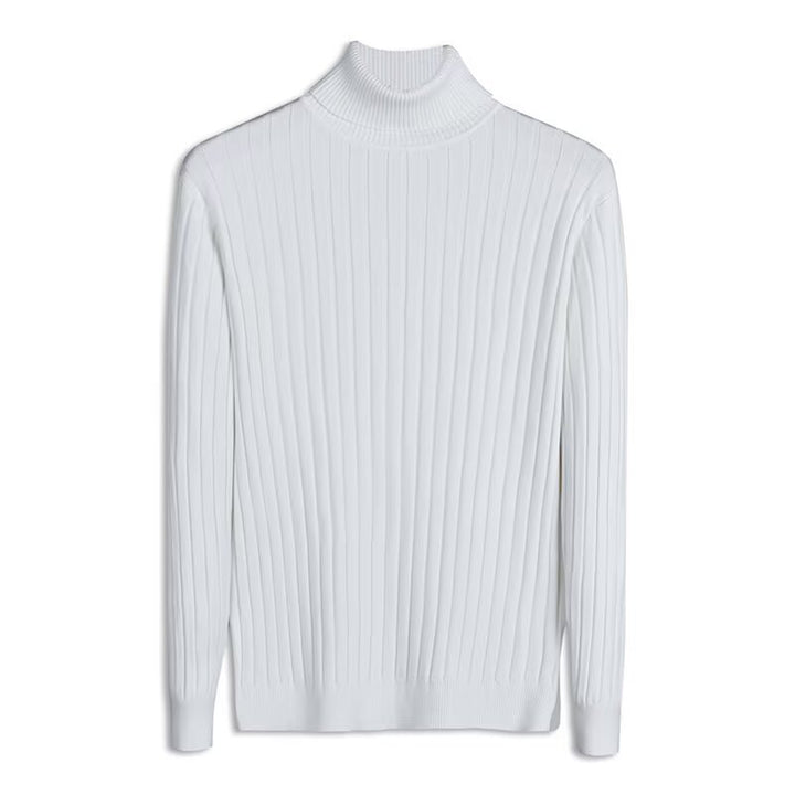 Herren-Strickpullover mit umschlagbarem Stehkragen