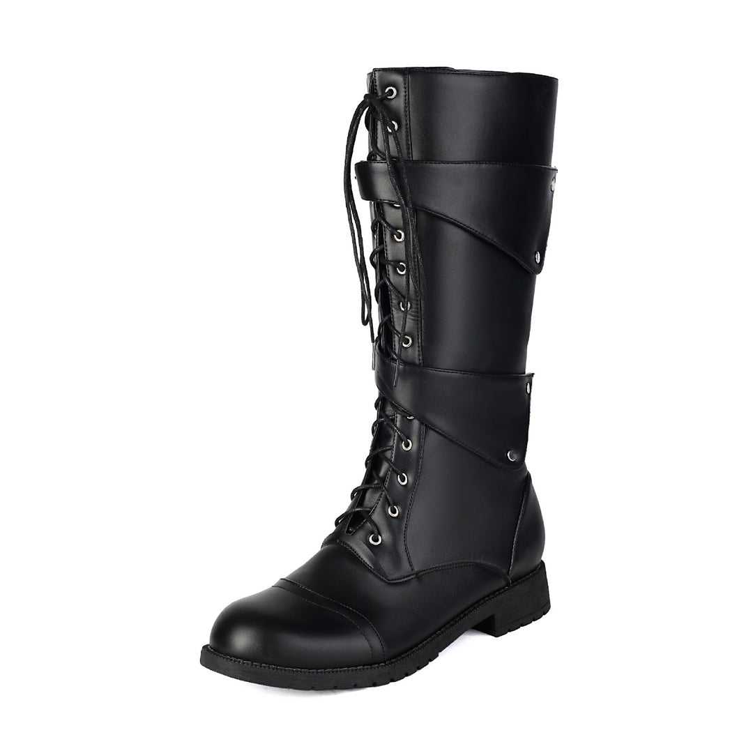 Herren-Stiefel mit Schnallen und Schnürung