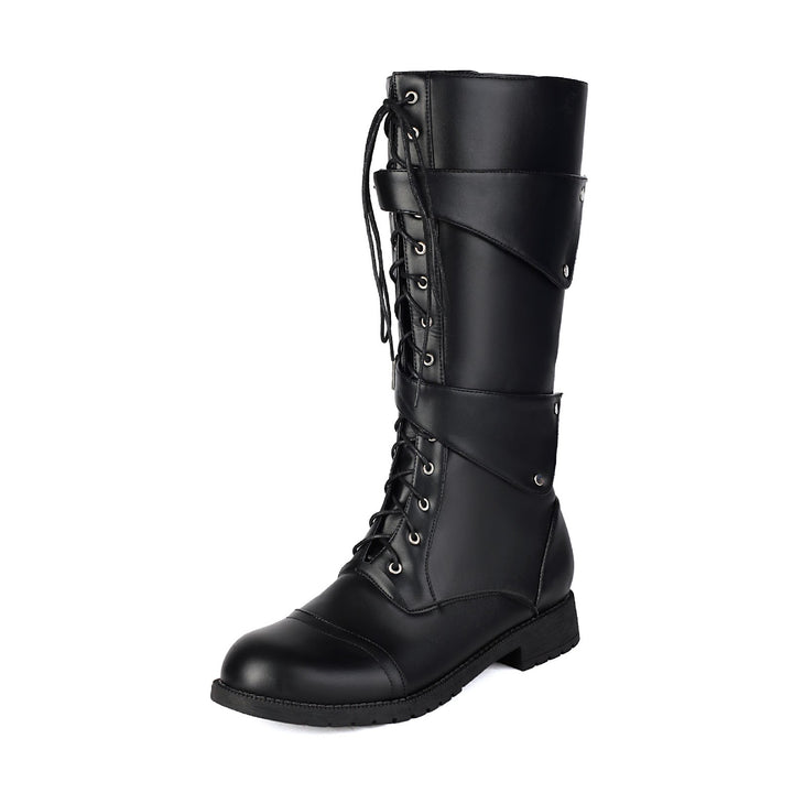Herren-Stiefel mit Schnallen und Schnürung