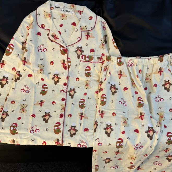 Weihnachts-Schlafanzug-Set für Paare, Baumwolle