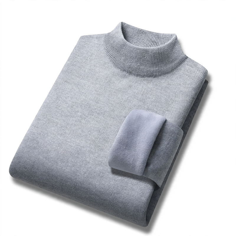 Herren-Rollkragenpullover, gefüttert, warm, Herbst und Winter