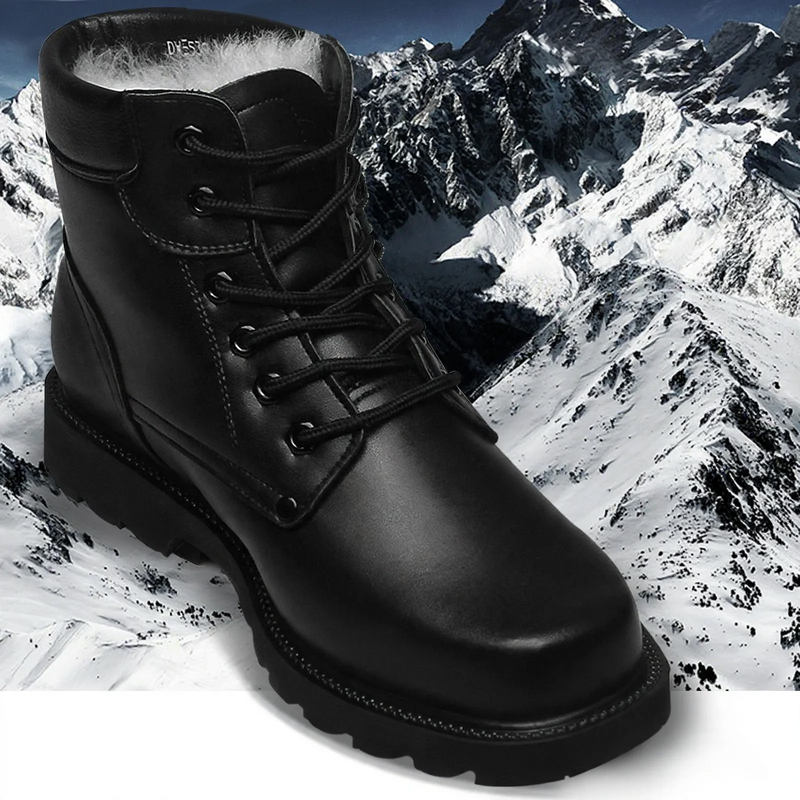 Herren Winterstiefel aus Leder mit Lammfellfütterung