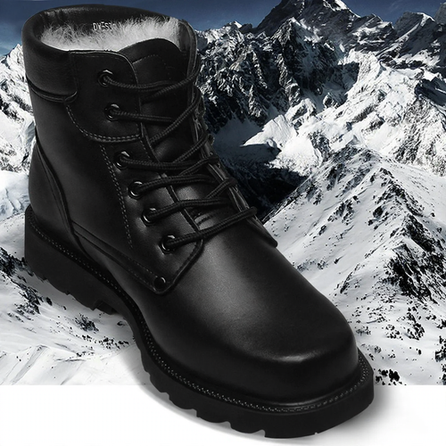 Herren Winterstiefel aus Leder mit Lammfellfütterung