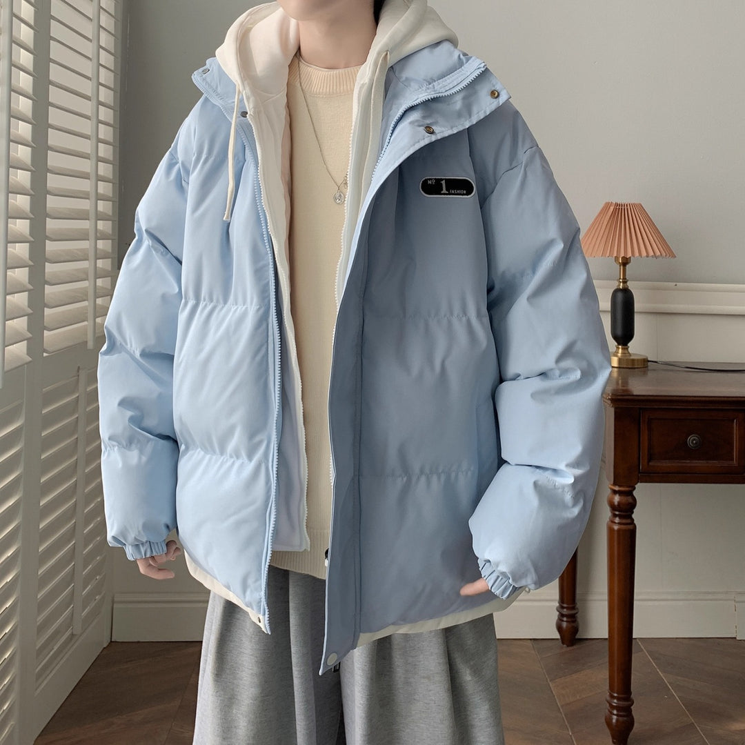Herren Winterjacke, Kapuze, gefüttert, lockerer Schnitt