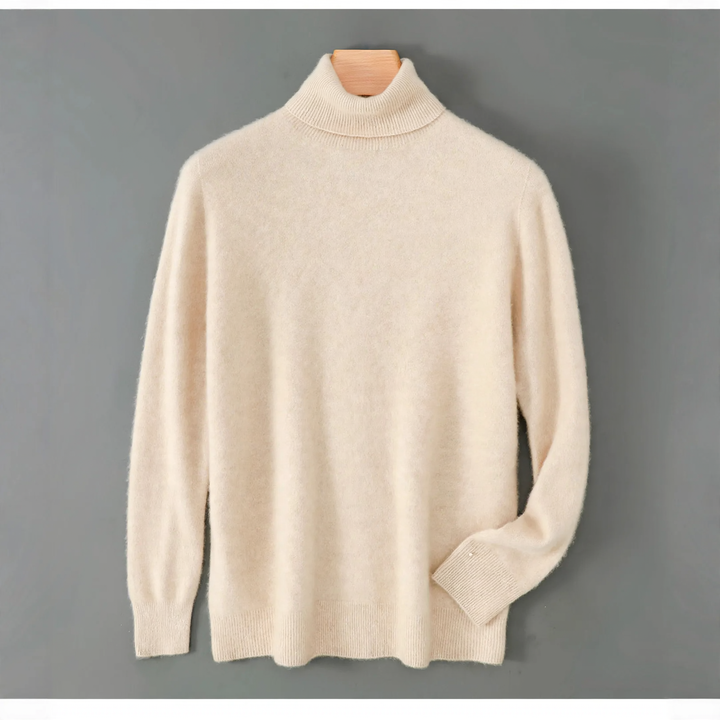 Herren-Wollpullover, Rollkragen, lockere Passform