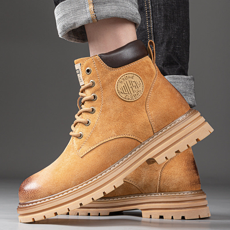 Robuste Schnürstiefel aus Schweinsleder, Unisex