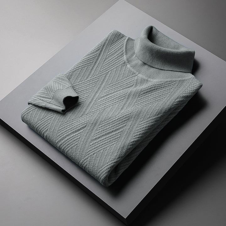 Herren-Rollkragenpullover, gefüttert, warm