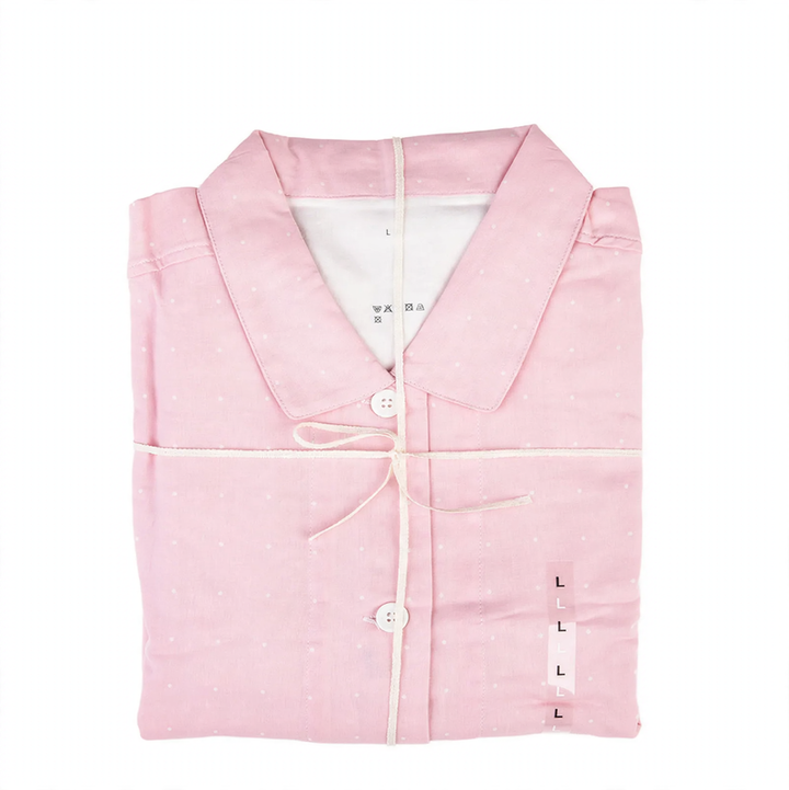 Doppellagiges Baumwoll-Pyjama-Set, kariert, japanischer Stil