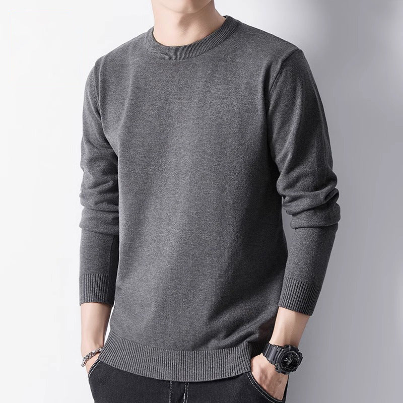 Herren-Pullover mit Rundhalsausschnitt und Innenfutter