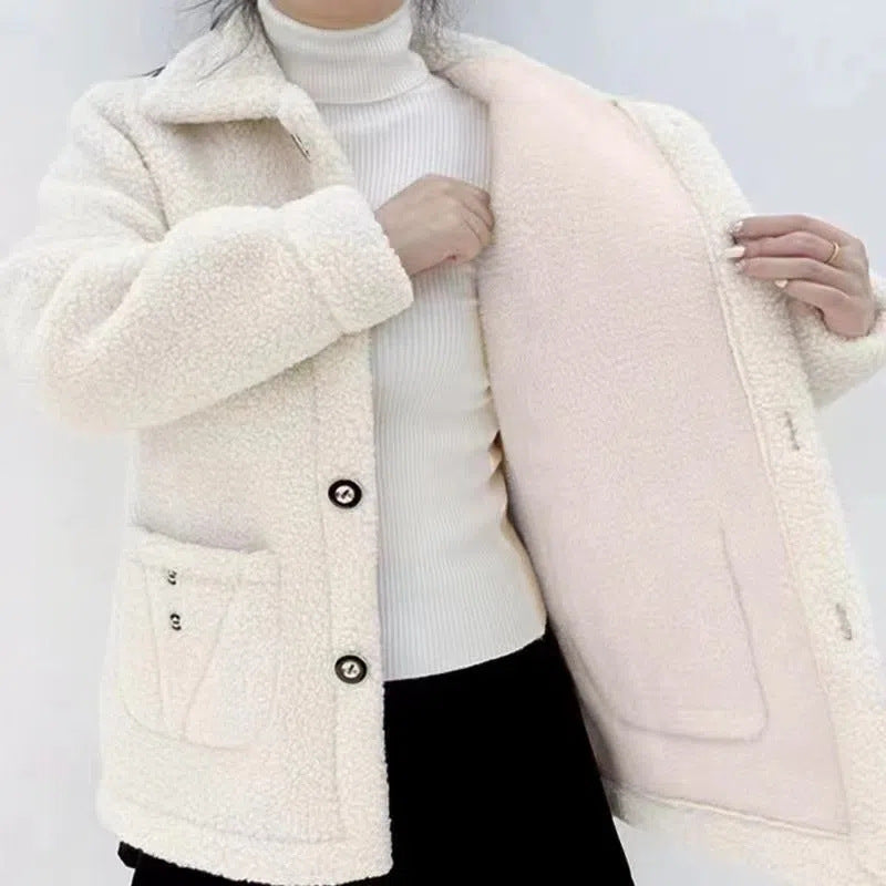 Gefütterte Damen-Jacke in Teddy-Optik