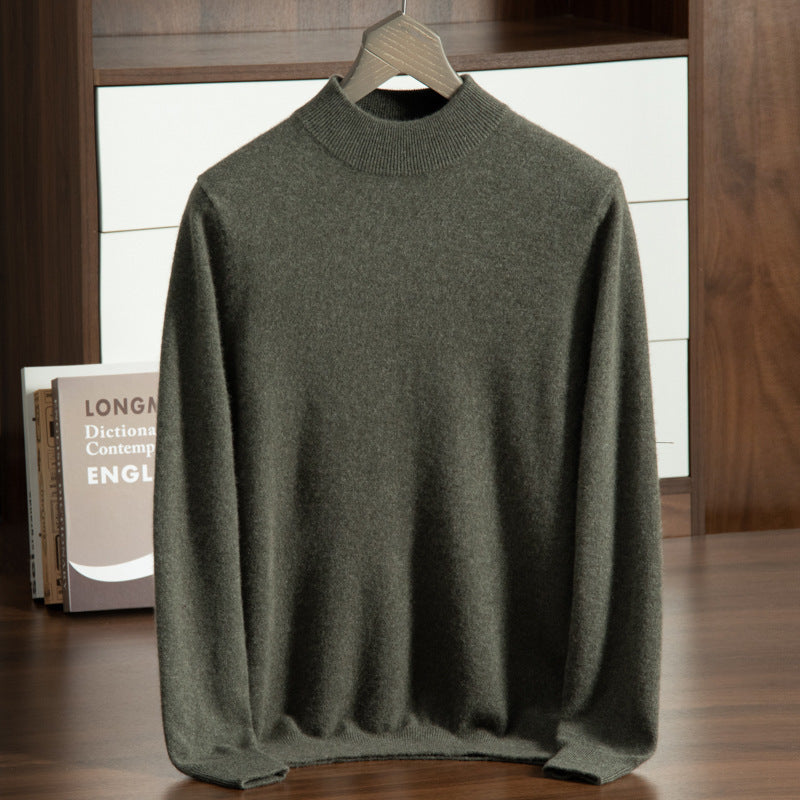 Herren-Kaschmirpullover, Stehkragen, Business-Casual