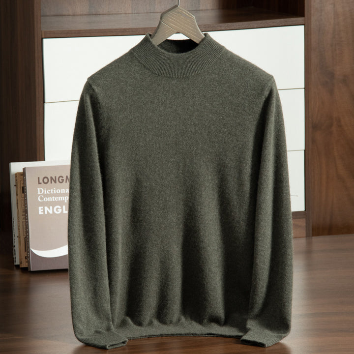 Herren-Kaschmirpullover, Stehkragen, Business-Casual