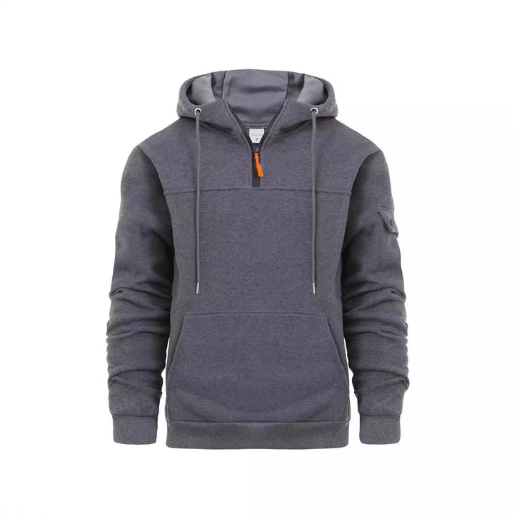 Lässiger Kapuzenpullover mit Halbreißverschluss