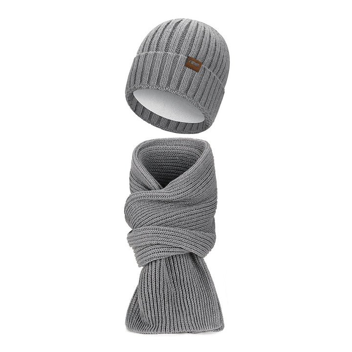 Winter-Set: Strickmütze und Schal, gefüttert, wärmend