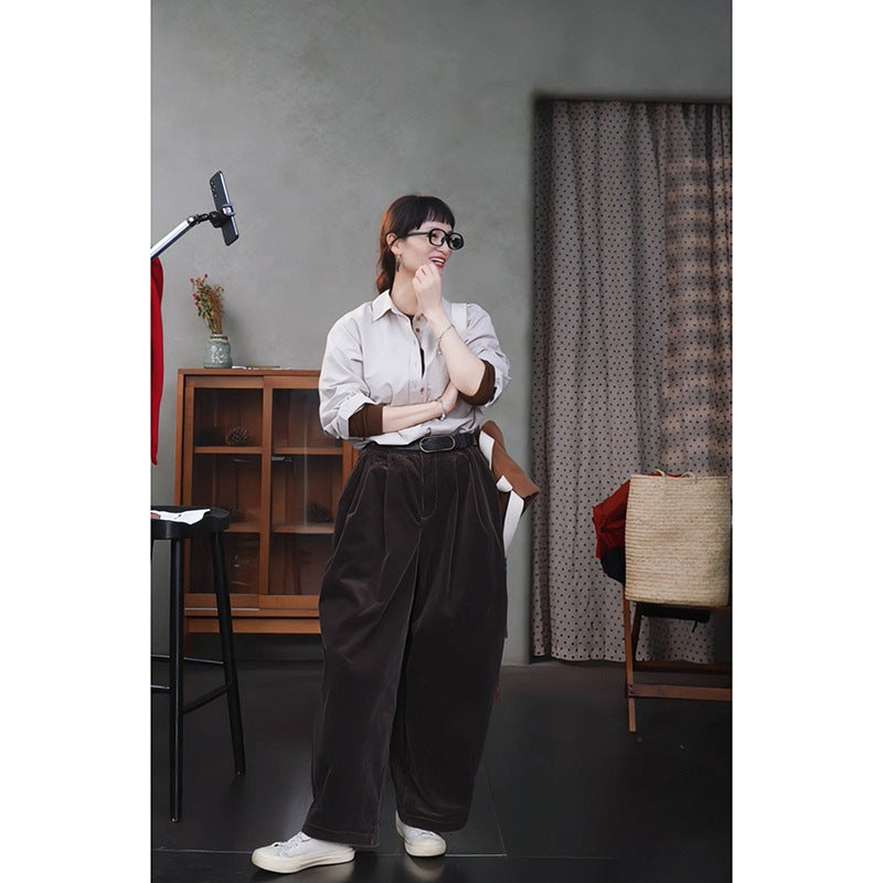 Kord-Karottenhose in Kastanienbraun