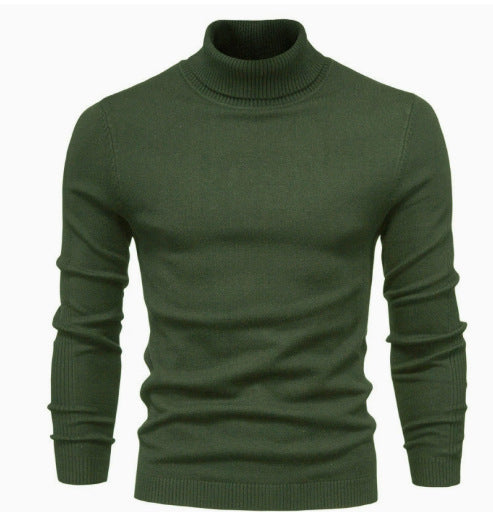 Herren-Rollkragenpullover, einfarbig, Freizeit