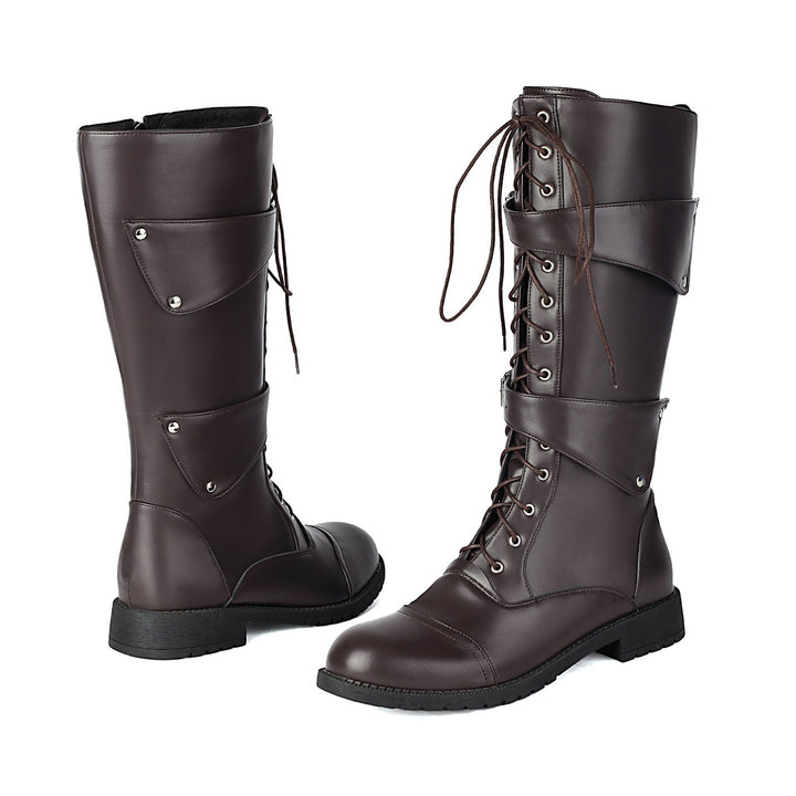 Herren-Stiefel mit Schnallen und Schnürung