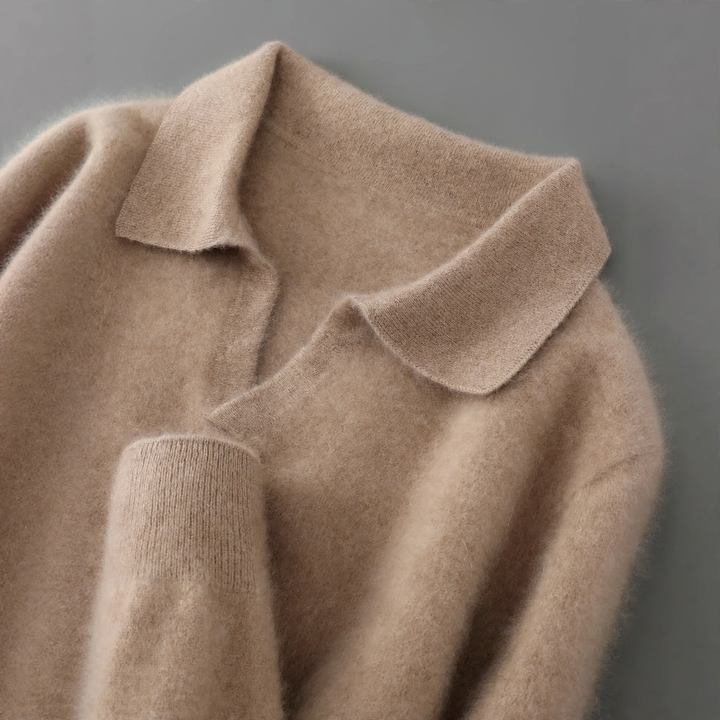 Herren-Wollpullover mit Kragen, Business-Casual