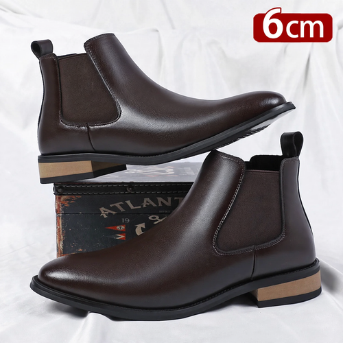 Herren Chelsea-Stiefel aus Leder, spitz zulaufend