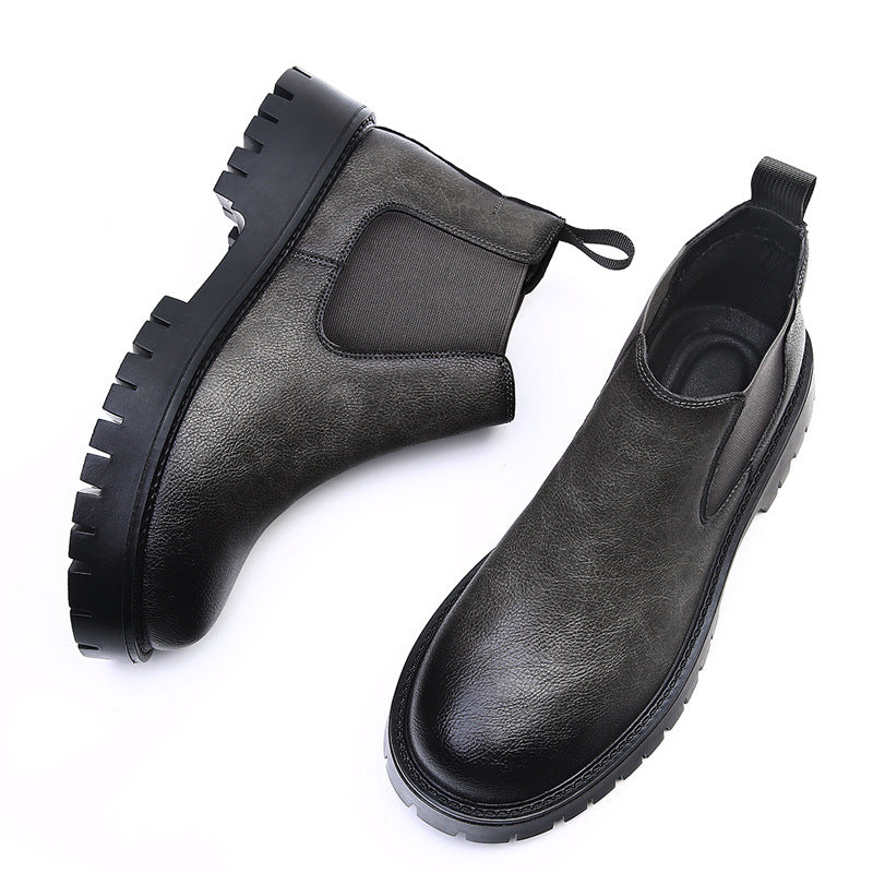 Herren-Lederstiefel, gefüttert, rutschfest, Business-Stil