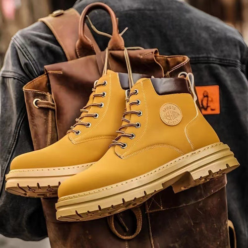 Robuste Unisex-Stiefel im Arbeitsstil, PU-Leder