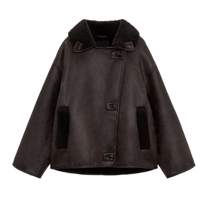 Vintage-Wendejacke mit Lammfleece-Optik