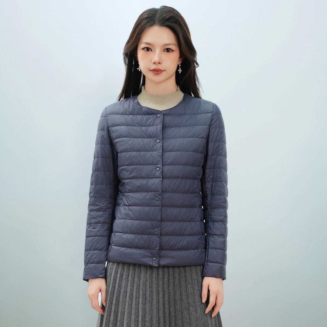 Leichte Damen-Daunenjacke, schlichtes Design