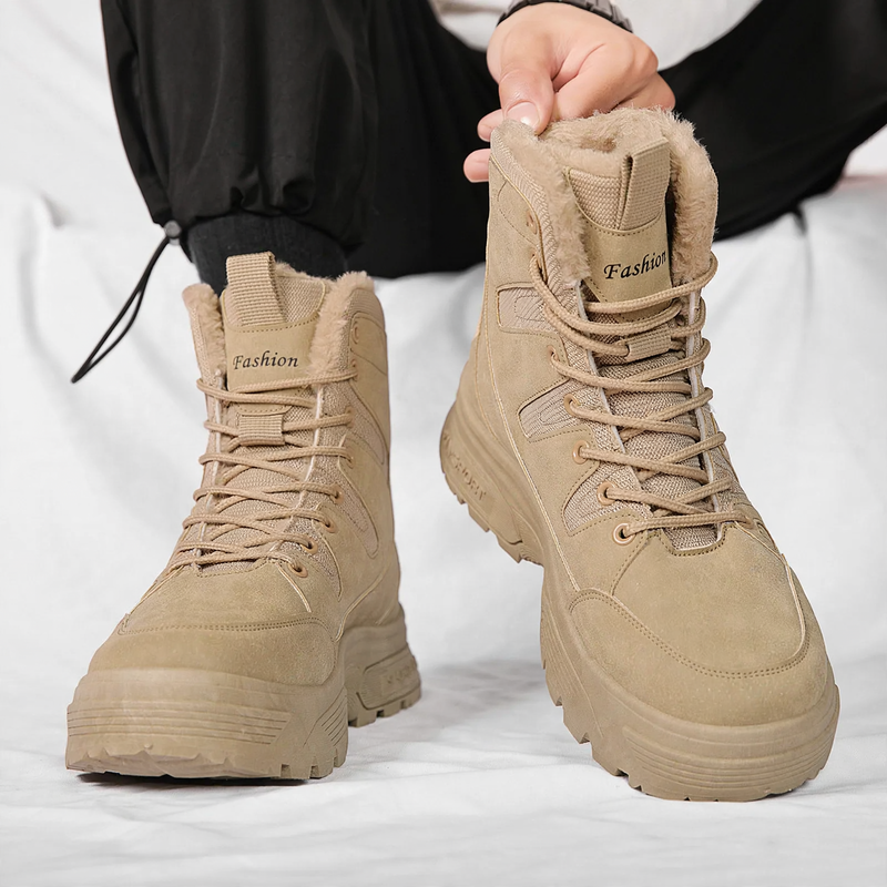 Herren-Winterstiefel, gefüttert, wasserdicht, rutschfest