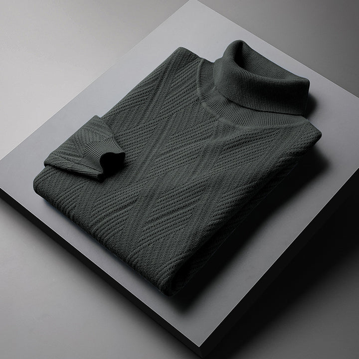 Herren-Rollkragenpullover, gefüttert, warm