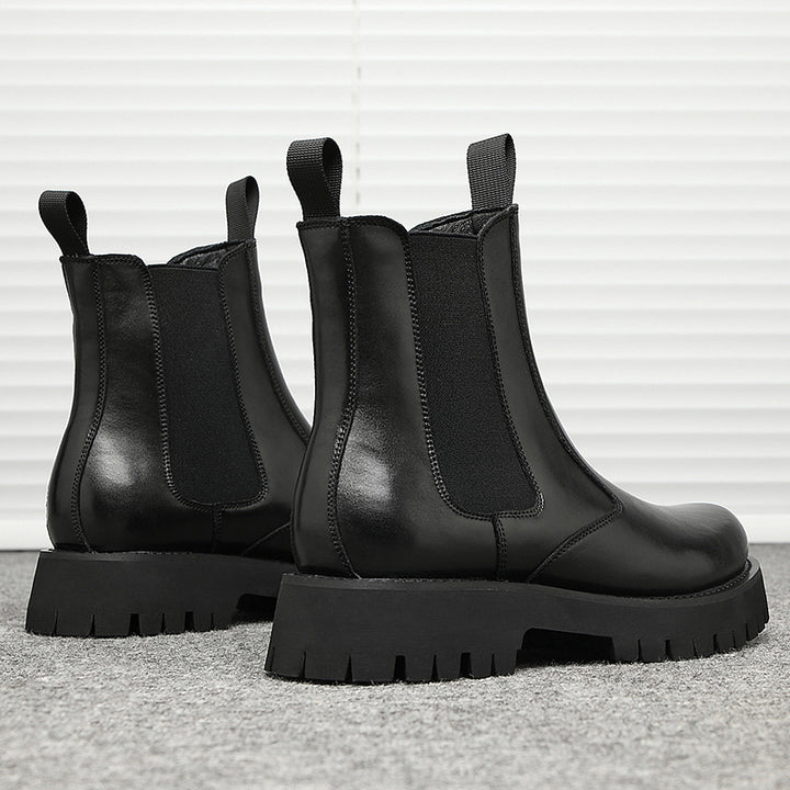 Herren-Martinsstiefel, Echtleder, gefüttert, Plateau