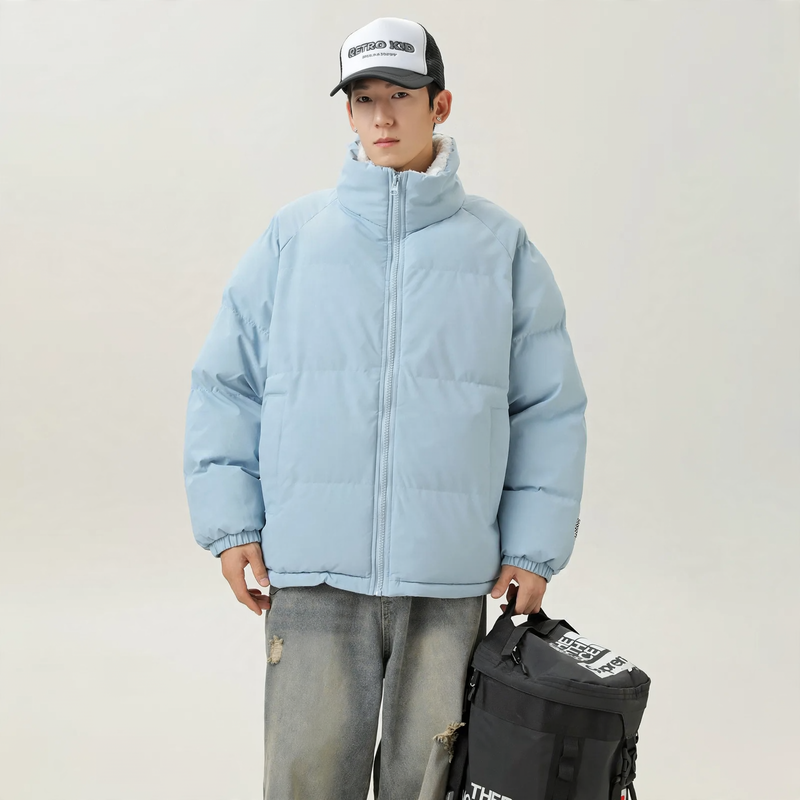 Unisex-Winterjacke, Lammfleece, gefüttert, warm