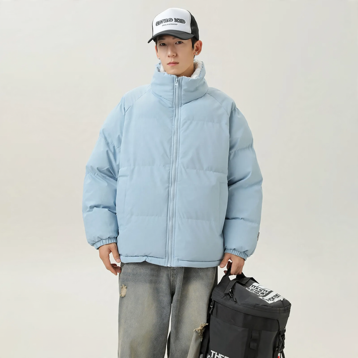 Unisex-Winterjacke, Lammfleece, gefüttert, warm